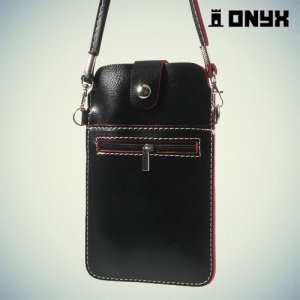 Универсальный чехол сумка на плечо для смартфона 5.5-6 дюймов - Черный